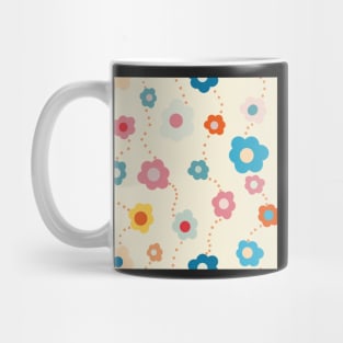 Colourful  Vintage Daisy Repeat Pattern Mug